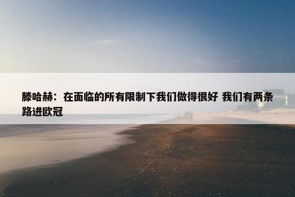 滕哈赫：在面临的所有限制下我们做得很好 我们有两条路进欧冠