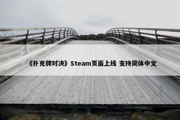 《扑克牌对决》Steam页面上线 支持简体中文